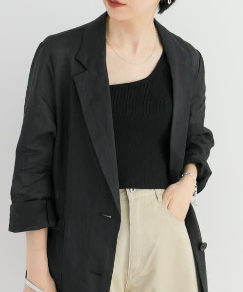 ＊＊URBAN RESEARCH / アーバンリサーチ ニット・セーター | ワンショルダーニットベスト（BLACK）