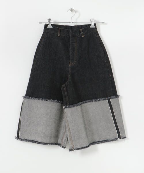 ＊＊URBAN RESEARCH / アーバンリサーチ デニムパンツ | LIVINGTONE　DOLK4 - Flair culottes（BLK WHT）