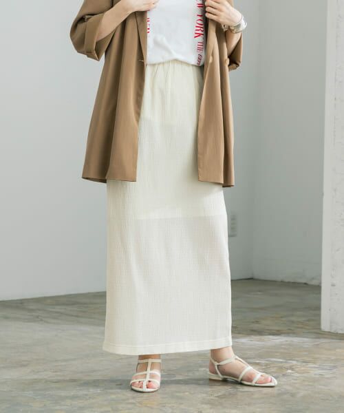 ＊＊URBAN RESEARCH / アーバンリサーチ スカート | シャーリングカットスカート（IVORY）