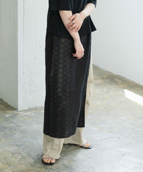 ＊＊URBAN RESEARCH / アーバンリサーチ スカート | インドコットンレースストール（BLACK）