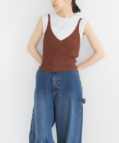 ＊＊URBAN RESEARCH / アーバンリサーチ キャミソール・チューブトップ | ニットキャミソール（BROWN）