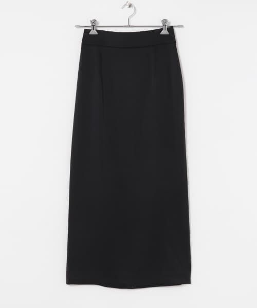 ＊＊URBAN RESEARCH / アーバンリサーチ スカート | ストレートサテンスカート（BLACK）
