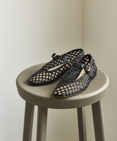 ＊＊URBAN RESEARCH / アーバンリサーチ パンプス | LE MONDE BERYL　MARY JANE WOVEN LEATHER（BLACK）