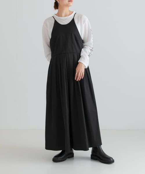 ＊＊URBAN RESEARCH / アーバンリサーチ ワンピース | ランダムタックキャミワンピース（BLACK）