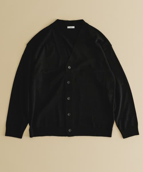 ＊＊URBAN RESEARCH / アーバンリサーチ カーディガン・ボレロ | ATON　WOOL WASHI OVERSIZED CARDIGAN（005 BLK）