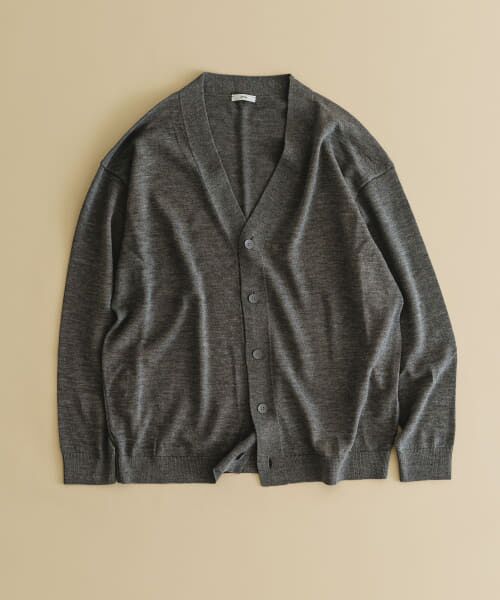 ＊＊URBAN RESEARCH / アーバンリサーチ カーディガン・ボレロ | ATON　WOOL WASHI OVERSIZED CARDIGAN（003 GRAY）