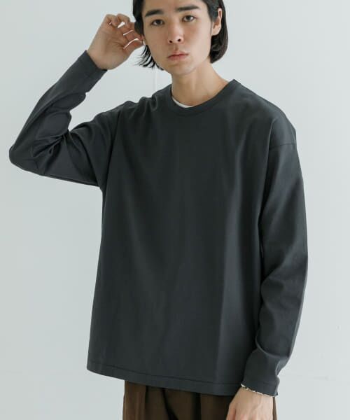 ＊＊URBAN RESEARCH / アーバンリサーチ Tシャツ | コットンナイロンスムージーロングスリーブ（CHARCOAL）