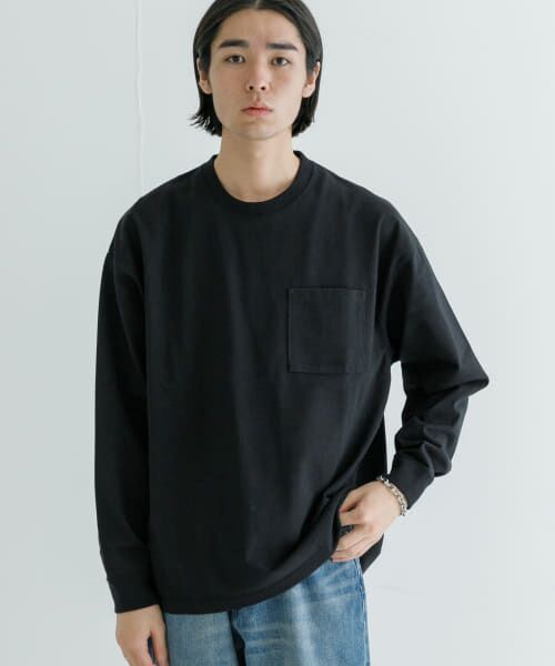 ＊＊URBAN RESEARCH / アーバンリサーチ Tシャツ | ヘビールーズウォームロンTシャツ（BLACK）