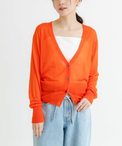 ＊＊URBAN RESEARCH / アーバンリサーチ カーディガン・ボレロ | カシミヤミックスVネックカーディガン（ORANGE）