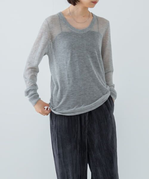 ＊＊URBAN RESEARCH / アーバンリサーチ ニット・セーター | カシミヤミックスUニット（GRAY）
