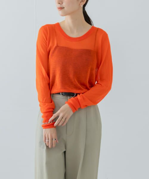 ＊＊URBAN RESEARCH / アーバンリサーチ ニット・セーター | カシミヤミックスUニット（ORANGE）