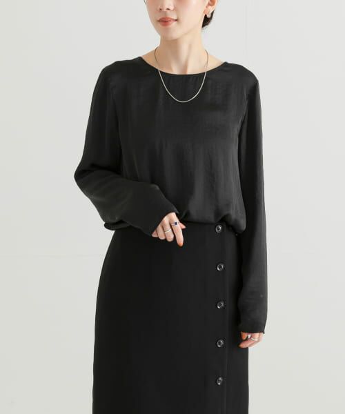 ＊＊URBAN RESEARCH / アーバンリサーチ シャツ・ブラウス | ヴィンテージサテンブラウス（BLACK）