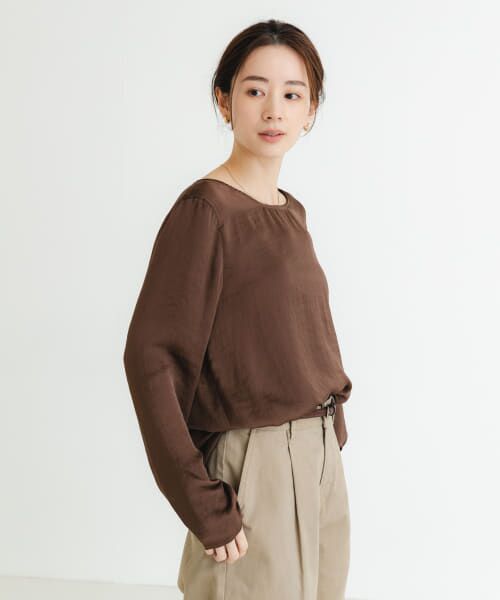 ＊＊URBAN RESEARCH / アーバンリサーチ シャツ・ブラウス | ヴィンテージサテンブラウス（BROWN）