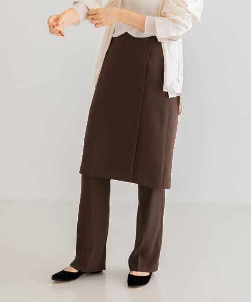 ＊＊URBAN RESEARCH / アーバンリサーチ スカート | レイヤードラップスカート（BROWN）