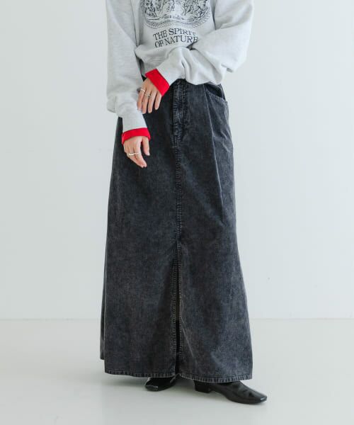 ＊＊URBAN RESEARCH / アーバンリサーチ スカート | ガーメントダイコーデュロイスカート（NAVY）
