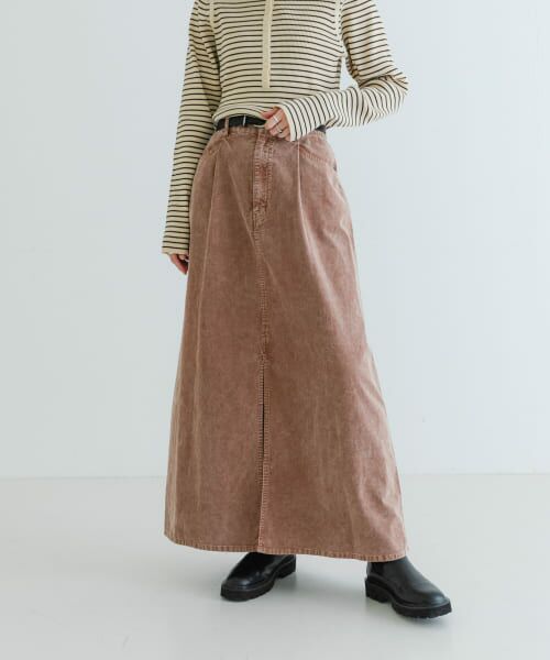 ＊＊URBAN RESEARCH / アーバンリサーチ スカート | ガーメントダイコーデュロイスカート（CAMEL）