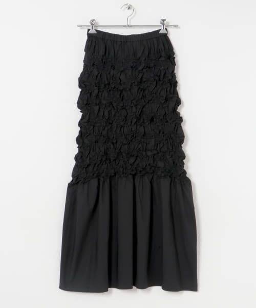 ＊＊URBAN RESEARCH / アーバンリサーチ スカート | RUMCHE　Cotton Shirring Skirt（BLACK）