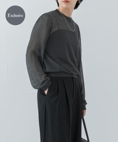 ＊＊URBAN RESEARCH / アーバンリサーチ ニット・セーター | 『別注』ROUTINE×URBAN RESEARCH　シアーニット（charcoal）