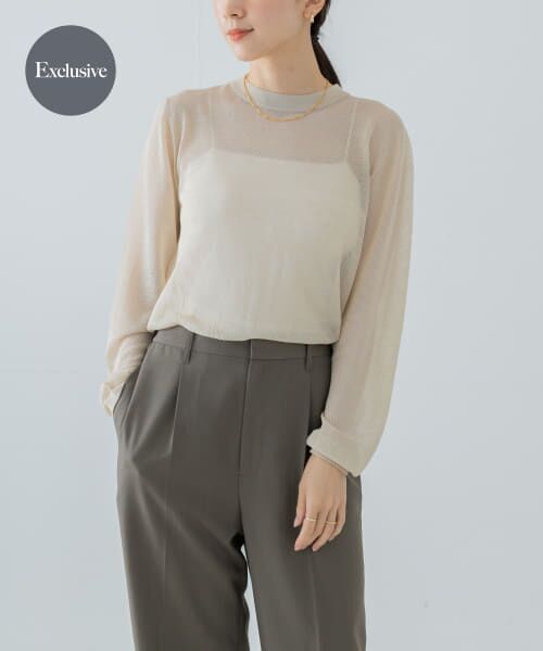 ＊＊URBAN RESEARCH / アーバンリサーチ ニット・セーター | 『別注』ROUTINE×URBAN RESEARCH　シアーニット（Lightbeige）