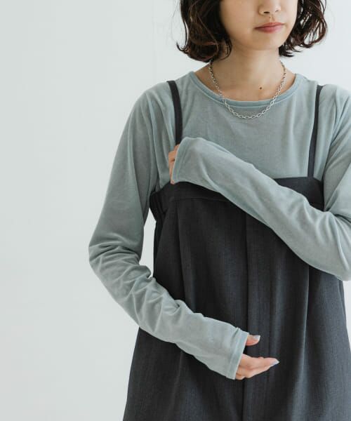 ＊＊URBAN RESEARCH / アーバンリサーチ Tシャツ | 『MADE IN JAPAN』シアーベロアロングスリーブカットソー（MINT）