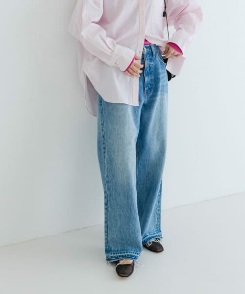 新品タグ付IHNN （Women）/イン DENIM WIDE PANTS ichi 再入荷のお知らせ 】DENIM Wide Pants - ichi Antiquités