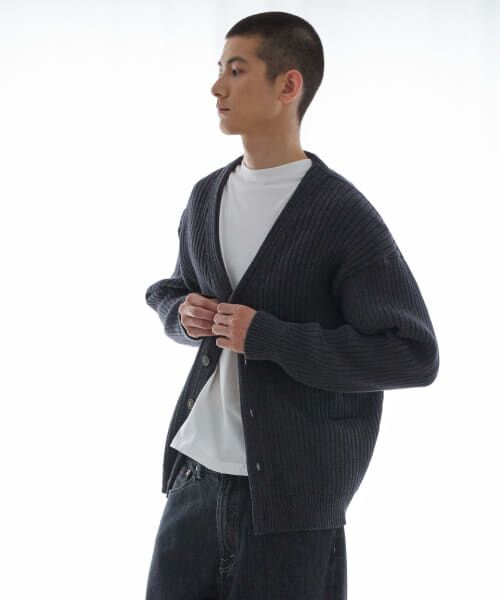 セール】 new basic COTTON CASHMERE WIDE RIB CARDIGAN