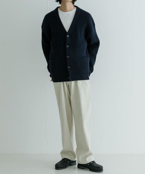 セール】 new basic COTTON CASHMERE WIDE RIB CARDIGAN