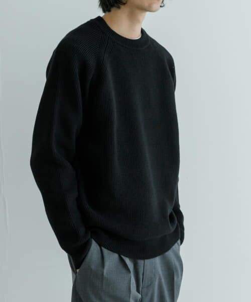 セール】 new basic COTTON CASHMERE 片畦 CREW NECK （ニット