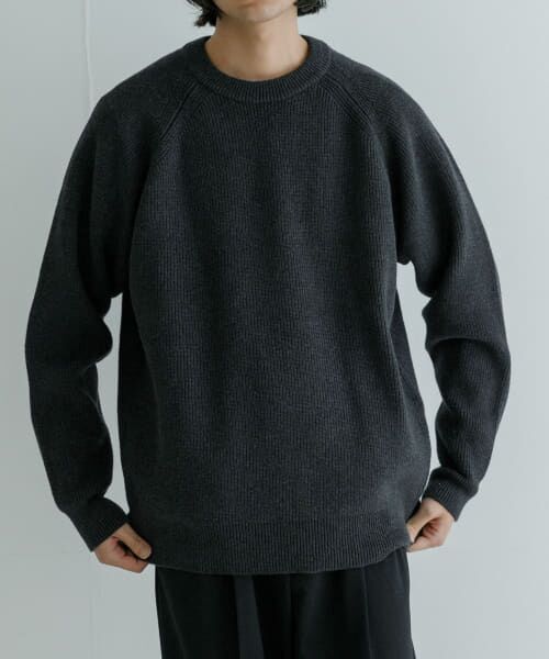セール】 new basic COTTON CASHMERE 片畦 CREW NECK （ニット