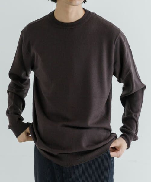 ＊＊URBAN RESEARCH / アーバンリサーチ ニット・セーター | 『洗濯可』WASHABLEウールハイゲージクルーネック（BROWN）