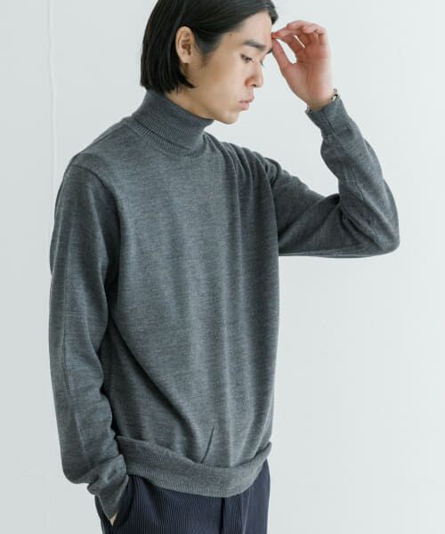 ＊＊URBAN RESEARCH / アーバンリサーチ ニット・セーター | 『洗濯可』WASHABLEウールハイゲージタートルネック（CHARCOAL）