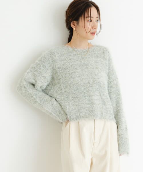 ＊＊URBAN RESEARCH / アーバンリサーチ ニット・セーター | ラメミックスシャギーニット（L.GRAY）