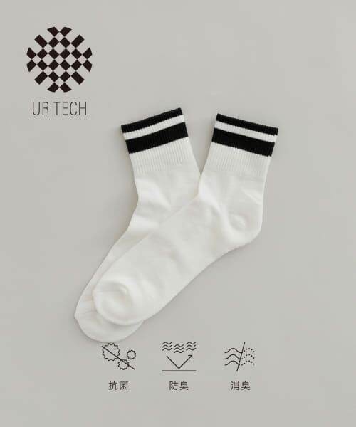 ＊＊URBAN RESEARCH / アーバンリサーチ ソックス | 『UR TECH』ショートラインソックス（OFF×BLK）
