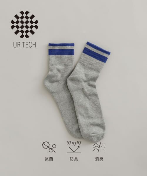 ＊＊URBAN RESEARCH / アーバンリサーチ ソックス | 『UR TECH』ショートラインソックス（GRY×BLU）