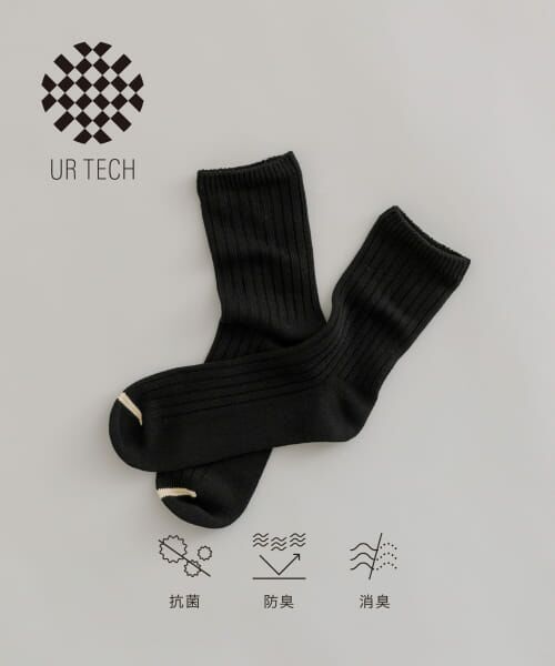 ＊＊URBAN RESEARCH / アーバンリサーチ ソックス | 『UR TECH』ワイドリブソックス（BLK×CRM）