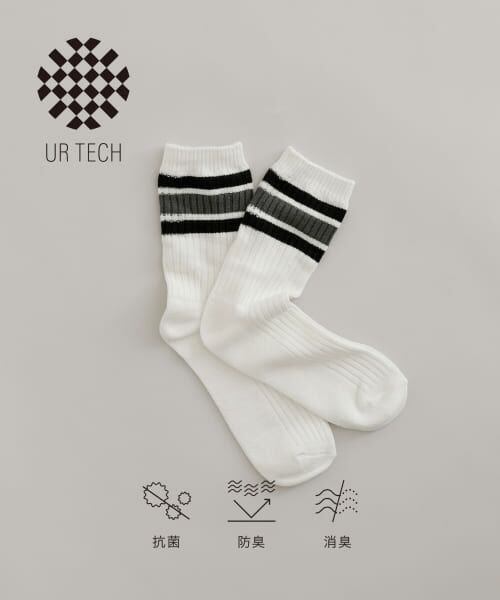 ＊＊URBAN RESEARCH / アーバンリサーチ ソックス | 『UR TECH』ラインリブソックス（BLK×CHA）