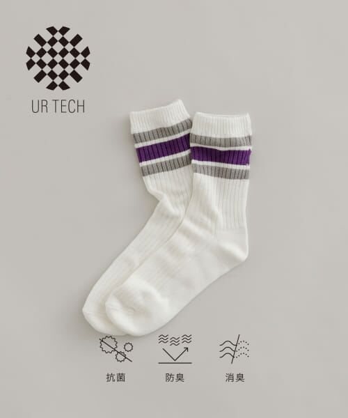 ＊＊URBAN RESEARCH / アーバンリサーチ ソックス | 『UR TECH』ラインリブソックス（GRY×PPL）