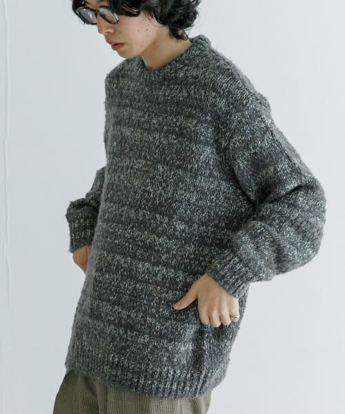 ＊＊URBAN RESEARCH / アーバンリサーチ ニット・セーター | URBAN RESEARCH iD　ブークレメランジニット（GRAY）