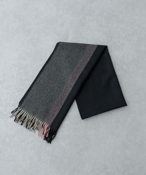 ＊＊URBAN RESEARCH / アーバンリサーチ マフラー・ショール・スヌード・ストール | THE INOUE BROTHERS　Brushed Scole Stripe（Blk/Greige）