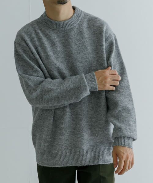 ＊＊URBAN RESEARCH / アーバンリサーチ ニット・セーター | 『UR GREEN』CREW NECK KNIT（GRAY）