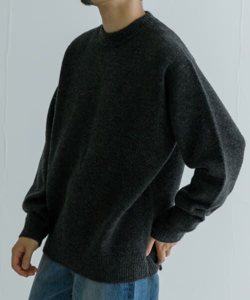 ＊＊URBAN RESEARCH / アーバンリサーチ ニット・セーター | 『UR GREEN』CREW NECK KNIT（CHARCOAL）