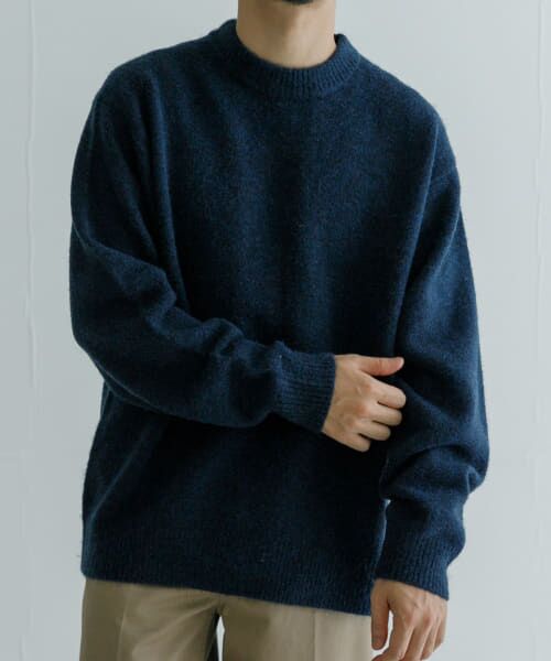 ＊＊URBAN RESEARCH / アーバンリサーチ ニット・セーター | 『UR GREEN』CREW NECK KNIT（NAVY）