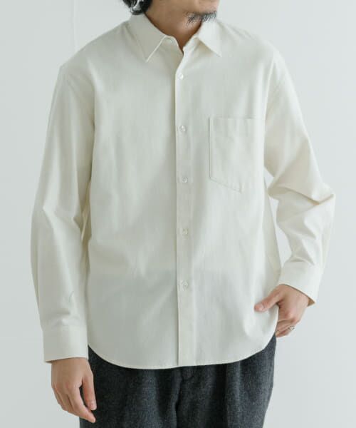 ＊＊URBAN RESEARCH / アーバンリサーチ シャツ・ブラウス | 『UR TECH』『蓄熱』起毛レギュラーシャツ（OFF WHITE）