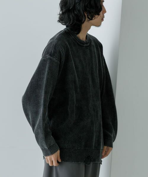 セール】 URBAN RESEARCH iD ストーンウォッシュダメージニット
