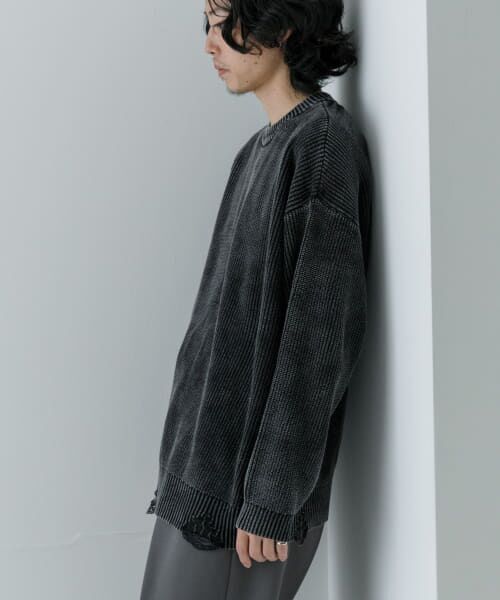 セール】 URBAN RESEARCH iD ストーンウォッシュダメージニット