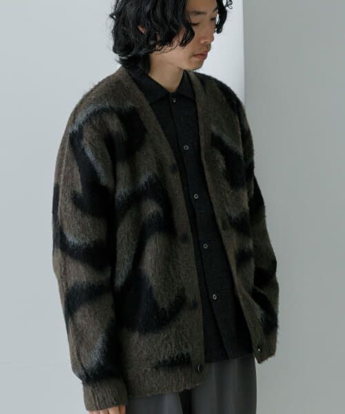 ＊＊URBAN RESEARCH / アーバンリサーチ カーディガン・ボレロ | URBAN RESEARCH iD　パターン起毛カーディガン（BROWN）