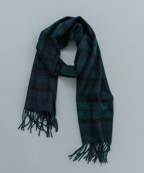 ＊＊URBAN RESEARCH / アーバンリサーチ マフラー・ショール・スヌード・ストール | チェックグラデーションカシミヤマフラー（BLK WATCH）
