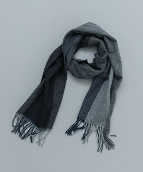 ＊＊URBAN RESEARCH / アーバンリサーチ マフラー・ショール・スヌード・ストール | チェックグラデーションカシミヤマフラー（NAVY×GRY）