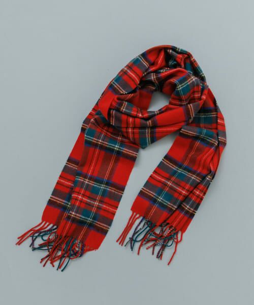 ＊＊URBAN RESEARCH / アーバンリサーチ マフラー・ショール・スヌード・ストール | チェックグラデーションカシミヤマフラー（RED CHECK）