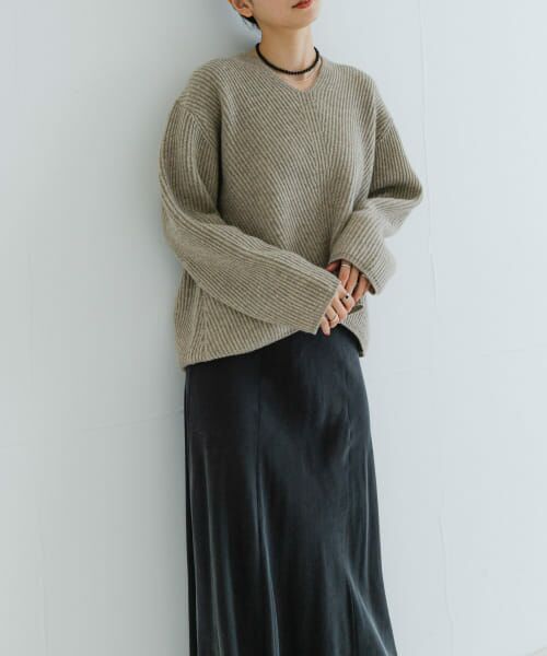 セール】 HAMILTON WOOL 畦Vネックニット （ニット・セーター